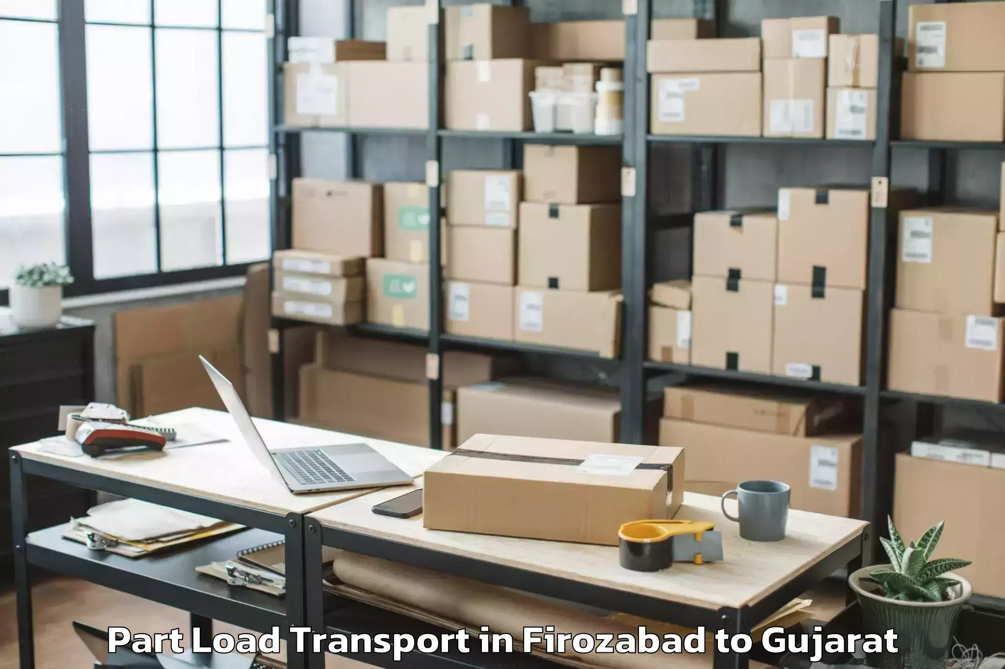 Firozabad to Lunavada Part Load Transport Booking